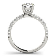 Sophisticated Pave Round Diamond Engagement Ring in 10K/14K gold and platinum with certified lab-grown or natural diamonds