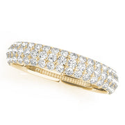 Multirow Pavé Half Eternity Ring in 10K/14K gold and platinum with certified lab-grown or natural diamonds