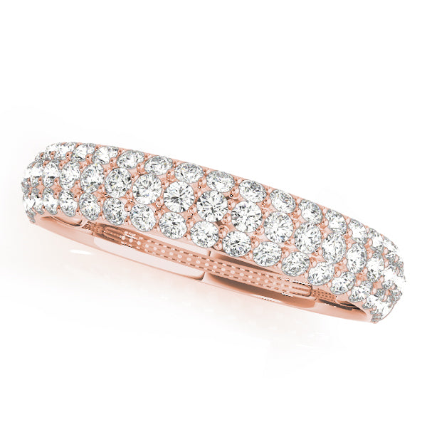 Multirow PavÃ£Â© Half Eternity Ring in Gold & Platinum