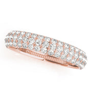 Multirow PavÃ£Â© Half Eternity Ring in Gold & Platinum