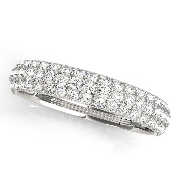Multirow PavÃ£Â© Half Eternity Ring in Gold & Platinum