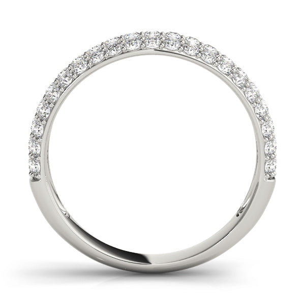 Multirow PavÃ£Â© Half Eternity Ring in Gold & Platinum