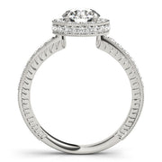 Radiant Halo Round Diamond Engagement Ring in 10K/14K gold and platinum with certified lab-grown or natural diamonds