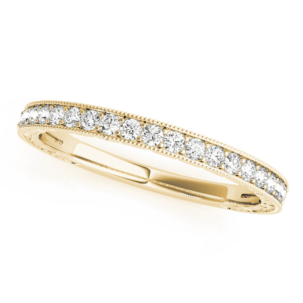 Channel Set Milgrain Half Eternity Ring in 10K/14K gold and platinum with certified lab-grown or natural diamonds