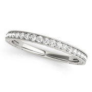 Channel Set Milgrain Half Eternity Ring in Gold & Platinum