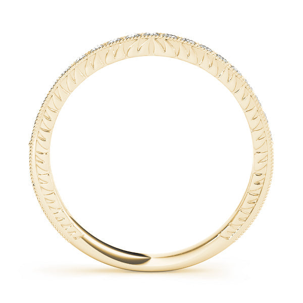 Channel Set Milgrain Half Eternity Ring in Gold & Platinum