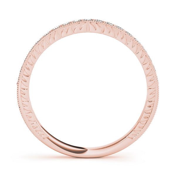 Channel Set Milgrain Half Eternity Ring in Gold & Platinum