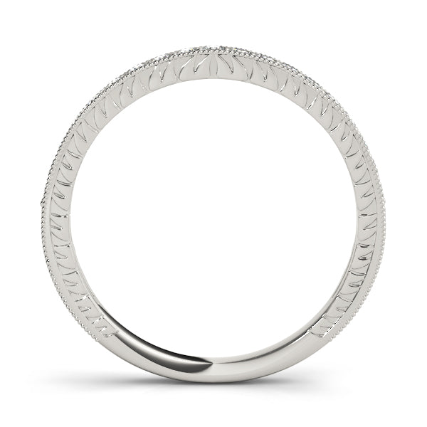 Channel Set Milgrain Half Eternity Ring in Gold & Platinum