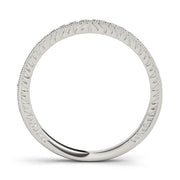 Channel Set Milgrain Half Eternity Ring in Gold & Platinum