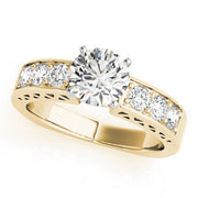 Brilliant Channel-Set Round Diamond Engagement Ring in 10K/14K gold and platinum with certified lab-grown or natural diamonds