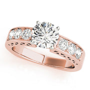 Brilliant Channel-Set Round Diamond Engagement Ring in 10K/14K gold and platinum with certified lab-grown or natural diamonds