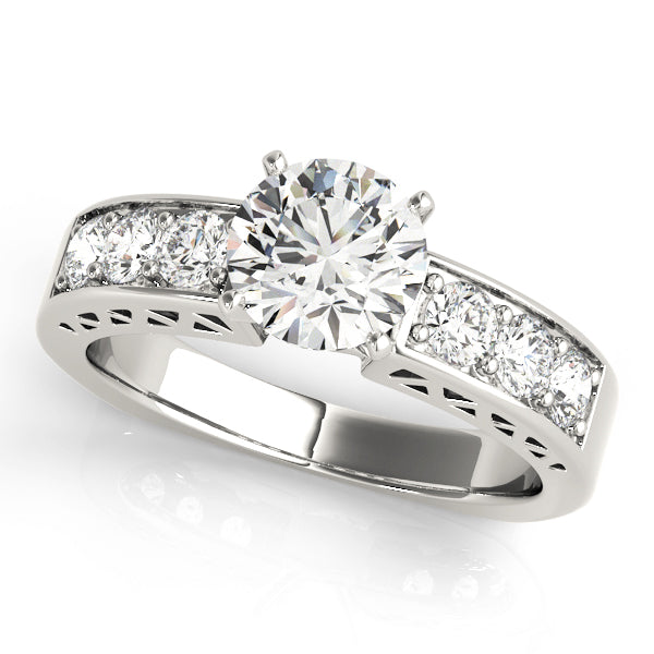 Brilliant Channel-Set Round Diamond Engagement Ring in 10K/14K gold and platinum with certified lab-grown or natural diamonds