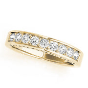 Single Row Prong in Channel Wedding Half Eternity Ring in 10K/14K gold and platinum with certified lab-grown or natural diamonds