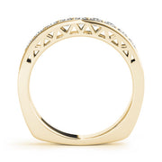 Single Row Prong in Channel Wedding Half Eternity Ring in Gold & Platinum