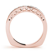 Single Row Prong in Channel Wedding Half Eternity Ring in Gold & Platinum