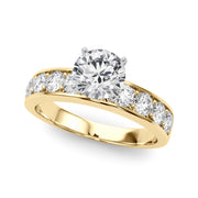 Majestic Channel-Set Round Diamond Engagement Ring in 10K/14K gold and platinum with certified lab-grown or natural diamonds