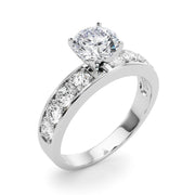 Majestic Channel-Set Round Diamond Engagement Ring in 10K/14K gold and platinum with certified lab-grown or natural diamonds