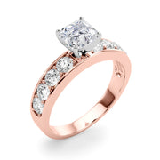 Majestic Channel-Set Round Diamond Engagement Ring in 10K/14K gold and platinum with certified lab-grown or natural diamonds