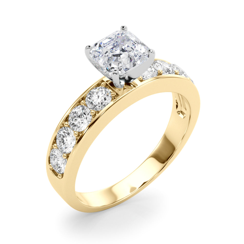 Majestic Channel-Set Round Diamond Engagement Ring in 10K/14K gold and platinum with certified lab-grown or natural diamonds