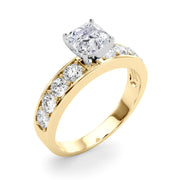 Majestic Channel-Set Round Diamond Engagement Ring in 10K/14K gold and platinum with certified lab-grown or natural diamonds