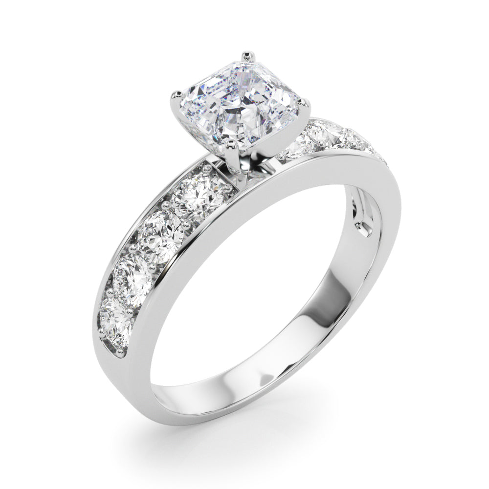 Majestic Channel-Set Round Diamond Engagement Ring in 10K/14K gold and platinum with certified lab-grown or natural diamonds