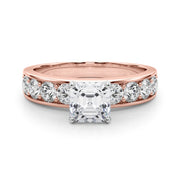 Majestic Channel-Set Round Diamond Engagement Ring in 10K/14K gold and platinum with certified lab-grown or natural diamonds