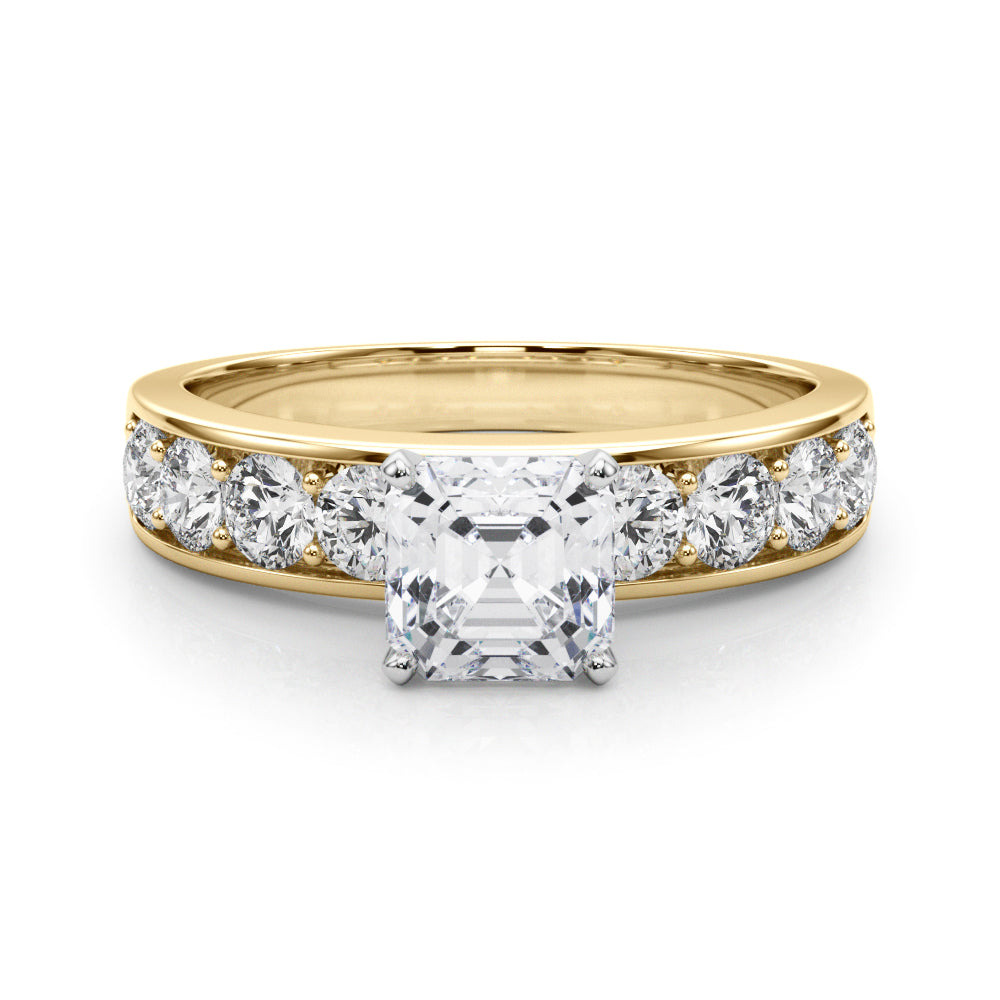 Majestic Channel-Set Round Diamond Engagement Ring in 10K/14K gold and platinum with certified lab-grown or natural diamonds