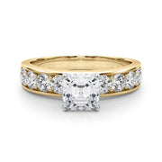Majestic Channel-Set Round Diamond Engagement Ring in 10K/14K gold and platinum with certified lab-grown or natural diamonds