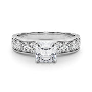 Majestic Channel-Set Round Diamond Engagement Ring in 10K/14K gold and platinum with certified lab-grown or natural diamonds