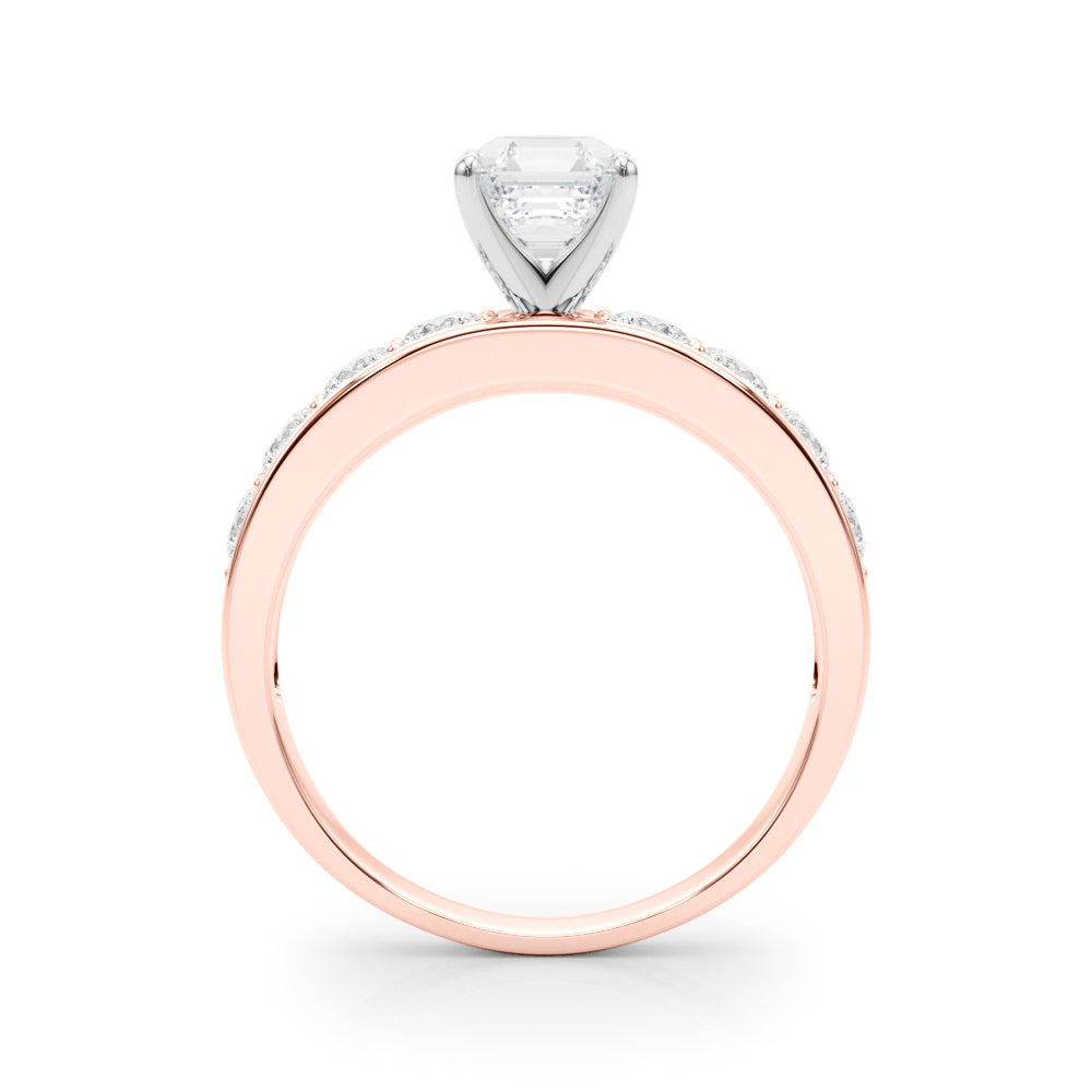 Majestic Channel-Set Round Diamond Engagement Ring in 10K/14K gold and platinum with certified lab-grown or natural diamonds