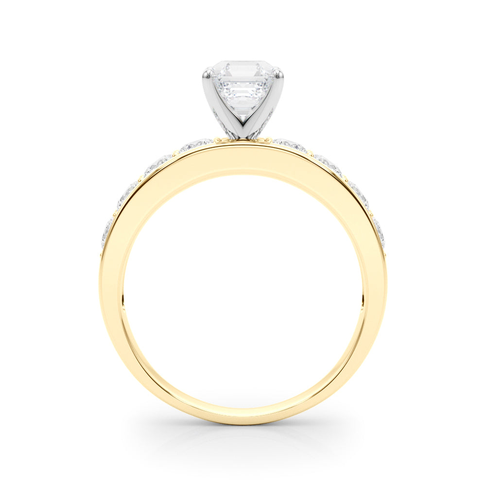Majestic Channel-Set Round Diamond Engagement Ring in 10K/14K gold and platinum with certified lab-grown or natural diamonds