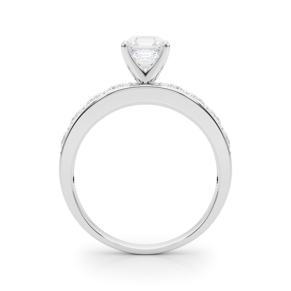 Majestic Channel-Set Round Diamond Engagement Ring in 10K/14K gold and platinum with certified lab-grown or natural diamonds