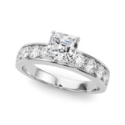 Majestic Channel-Set Round Diamond Engagement Ring in 10K/14K gold and platinum with certified lab-grown or natural diamonds