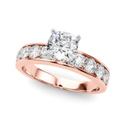Majestic Channel-Set Round Diamond Engagement Ring in 10K/14K gold and platinum with certified lab-grown or natural diamonds