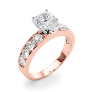 Majestic Channel-Set Round Diamond Engagement Ring in 10K/14K gold and platinum with certified lab-grown or natural diamonds