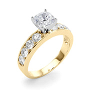 Majestic Channel-Set Round Diamond Engagement Ring in 10K/14K gold and platinum with certified lab-grown or natural diamonds