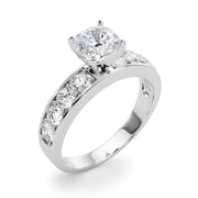 Majestic Channel-Set Round Diamond Engagement Ring in 10K/14K gold and platinum with certified lab-grown or natural diamonds