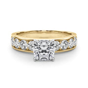 Majestic Channel-Set Round Diamond Engagement Ring in 10K/14K gold and platinum with certified lab-grown or natural diamonds