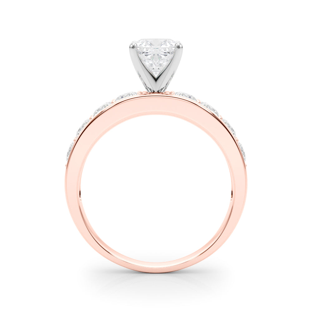 Majestic Channel-Set Round Diamond Engagement Ring in 10K/14K gold and platinum with certified lab-grown or natural diamonds