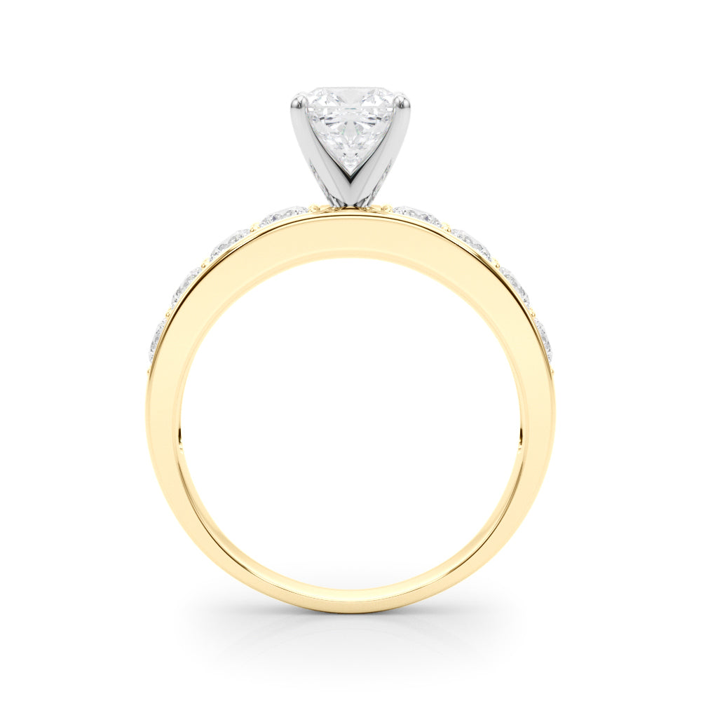 Majestic Channel-Set Round Diamond Engagement Ring in 10K/14K gold and platinum with certified lab-grown or natural diamonds
