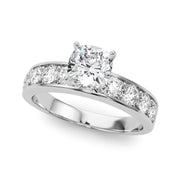 Majestic Channel-Set Round Diamond Engagement Ring in 10K/14K gold and platinum with certified lab-grown or natural diamonds