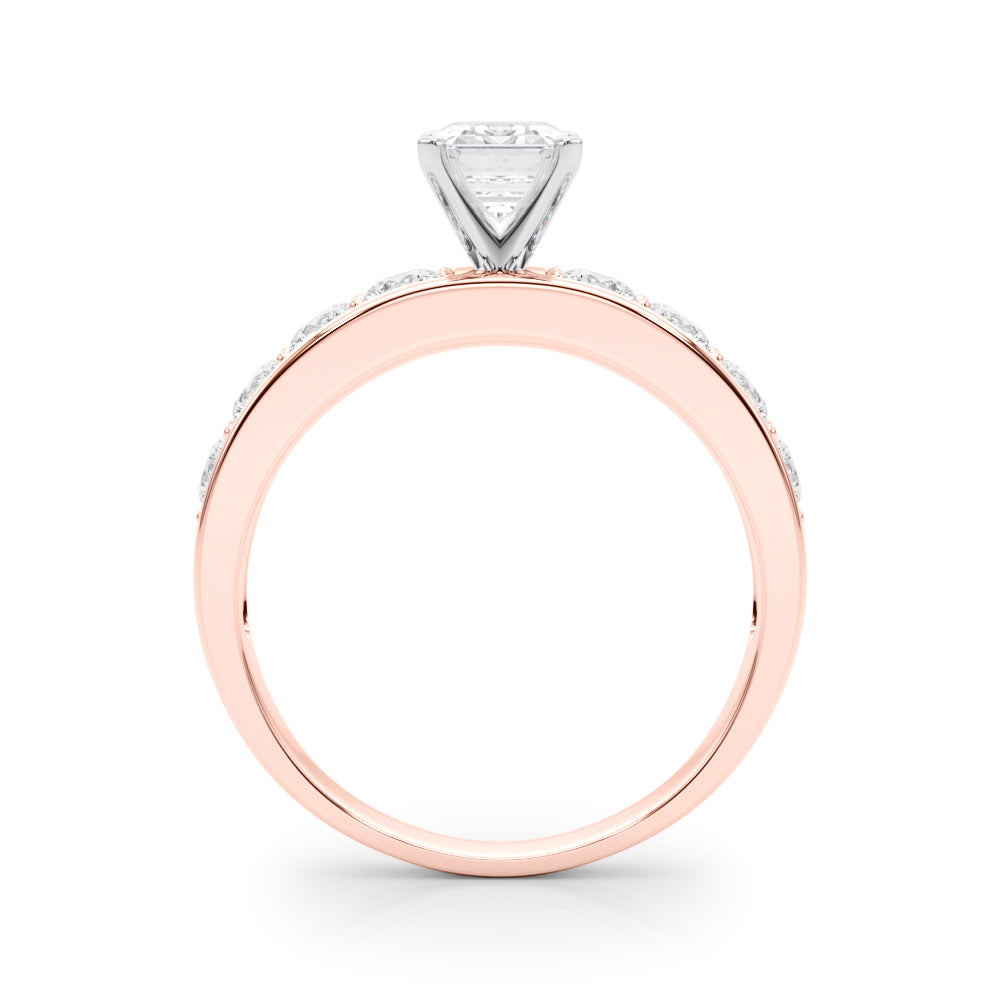 Majestic Channel-Set Round Diamond Engagement Ring in 10K/14K gold and platinum with certified lab-grown or natural diamonds