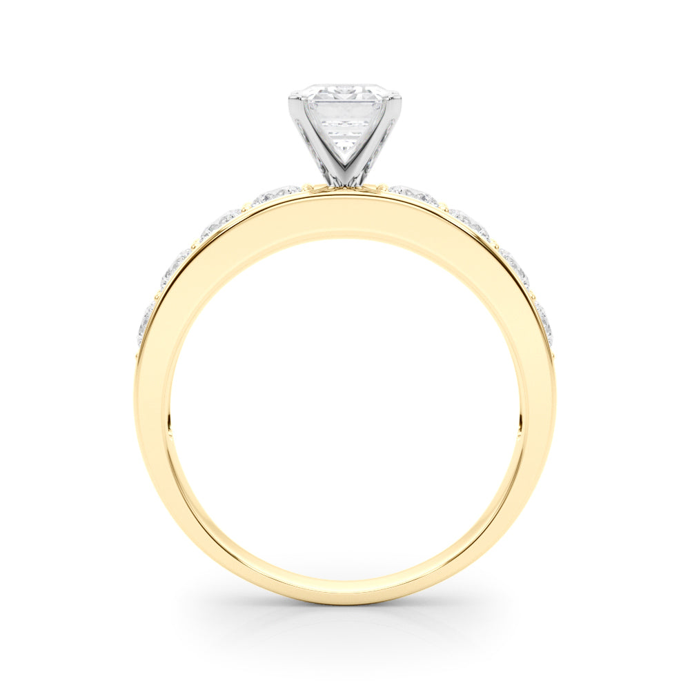 Majestic Channel-Set Round Diamond Engagement Ring in 10K/14K gold and platinum with certified lab-grown or natural diamonds