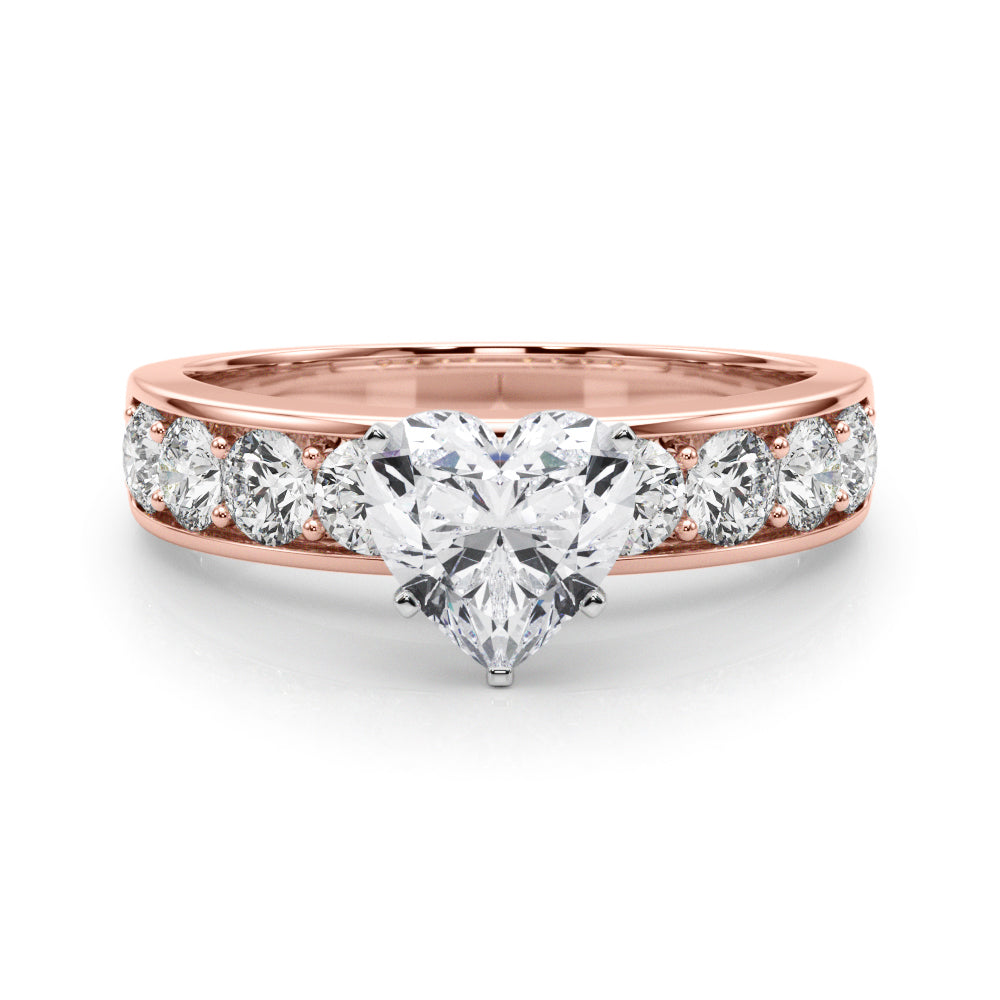 Majestic Channel-Set Round Diamond Engagement Ring in 10K/14K gold and platinum with certified lab-grown or natural diamonds