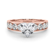 Majestic Channel-Set Round Diamond Engagement Ring in 10K/14K gold and platinum with certified lab-grown or natural diamonds