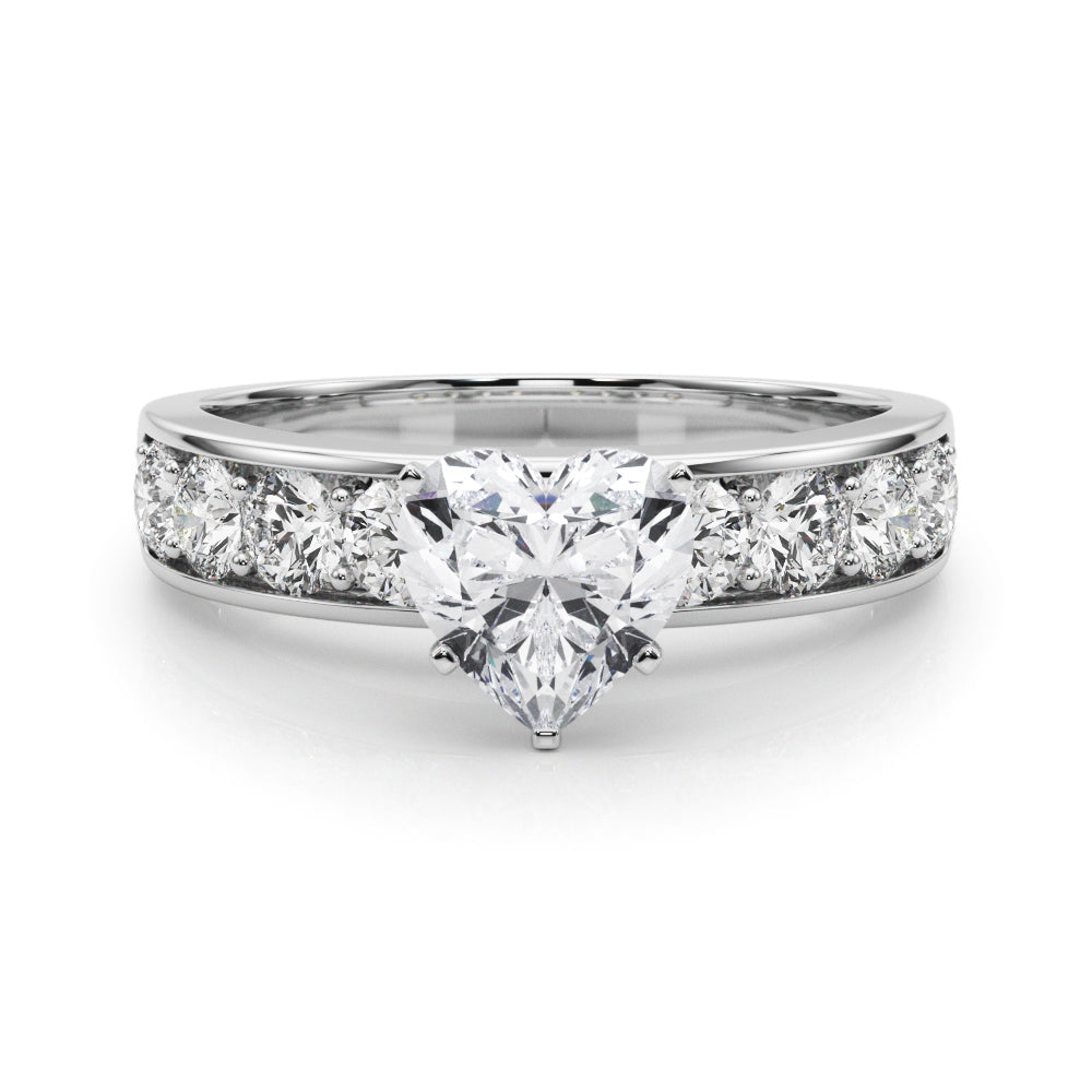 Majestic Channel-Set Round Diamond Engagement Ring in 10K/14K gold and platinum with certified lab-grown or natural diamonds