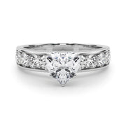 Majestic Channel-Set Round Diamond Engagement Ring in 10K/14K gold and platinum with certified lab-grown or natural diamonds