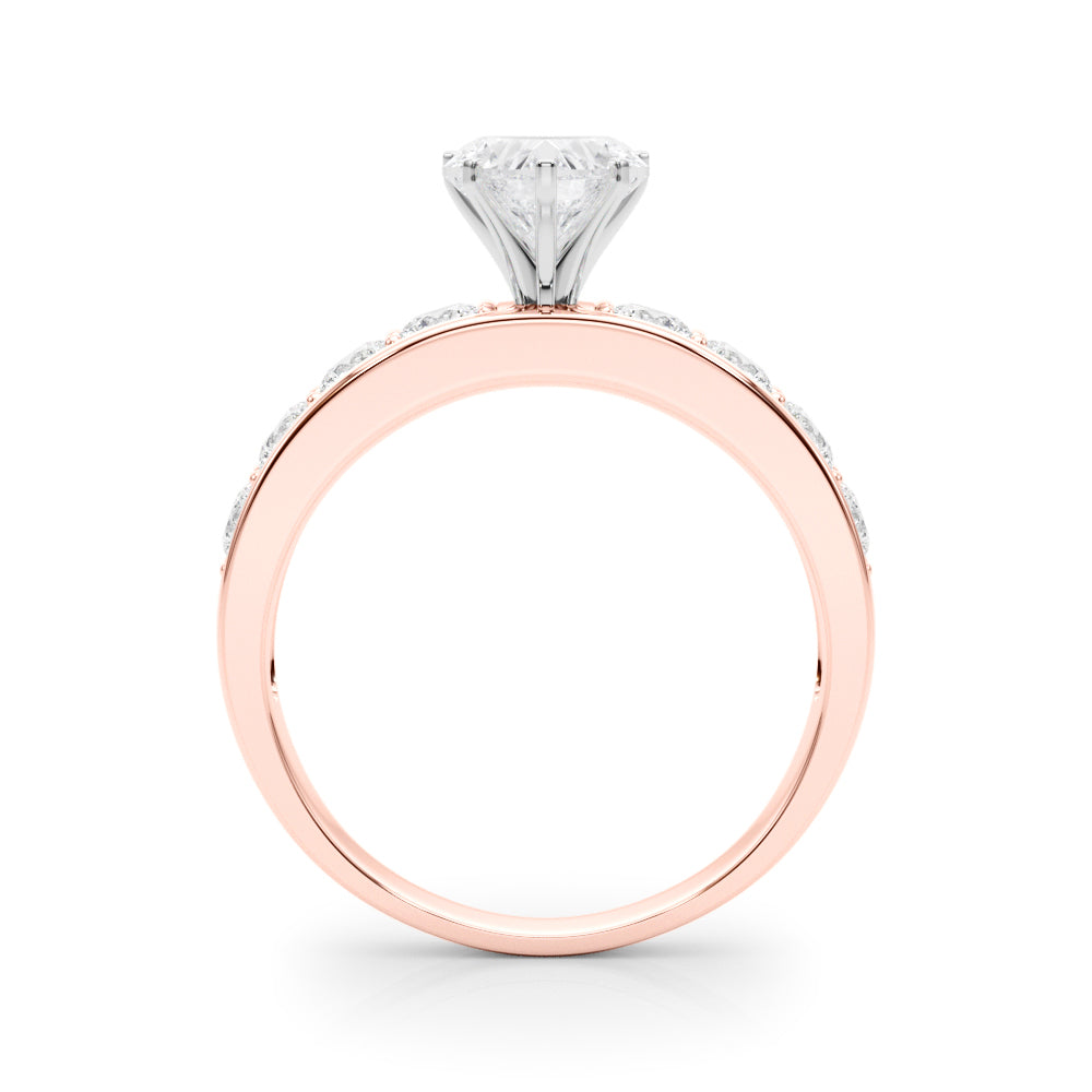Majestic Channel-Set Round Diamond Engagement Ring in 10K/14K gold and platinum with certified lab-grown or natural diamonds