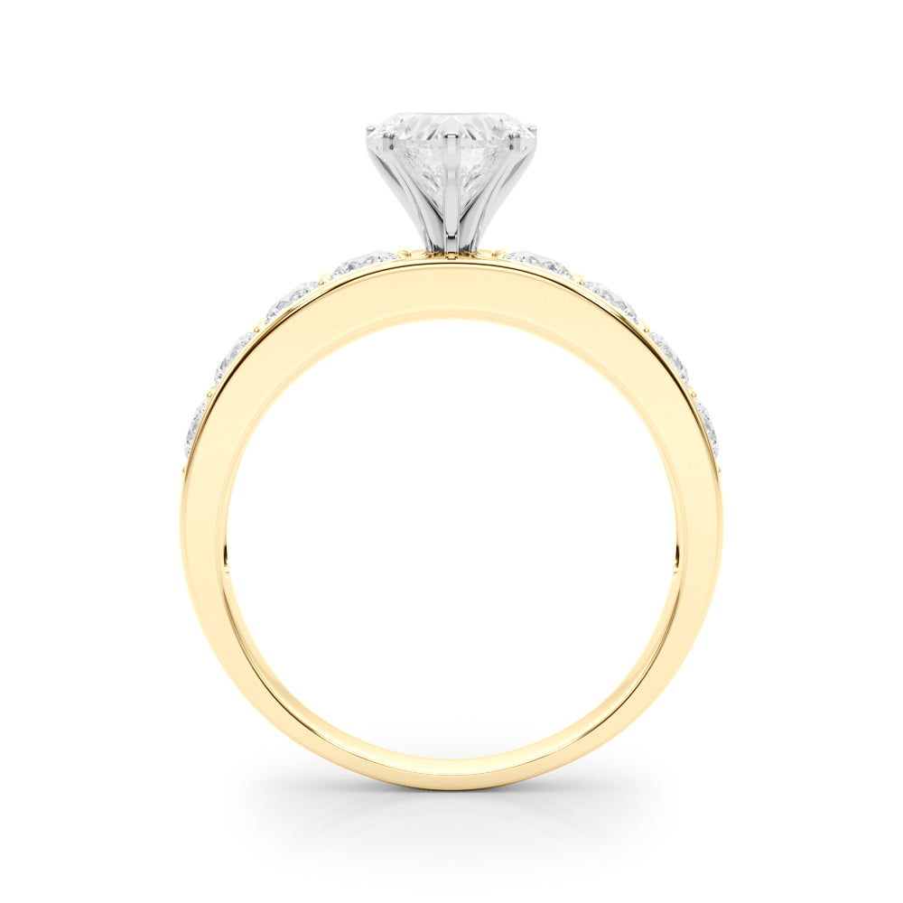Majestic Channel-Set Round Diamond Engagement Ring in 10K/14K gold and platinum with certified lab-grown or natural diamonds