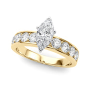 Majestic Channel-Set Round Diamond Engagement Ring in 10K/14K gold and platinum with certified lab-grown or natural diamonds